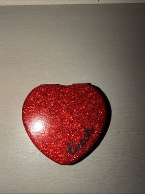 Coach Red Glitter Heart Compact Mirror